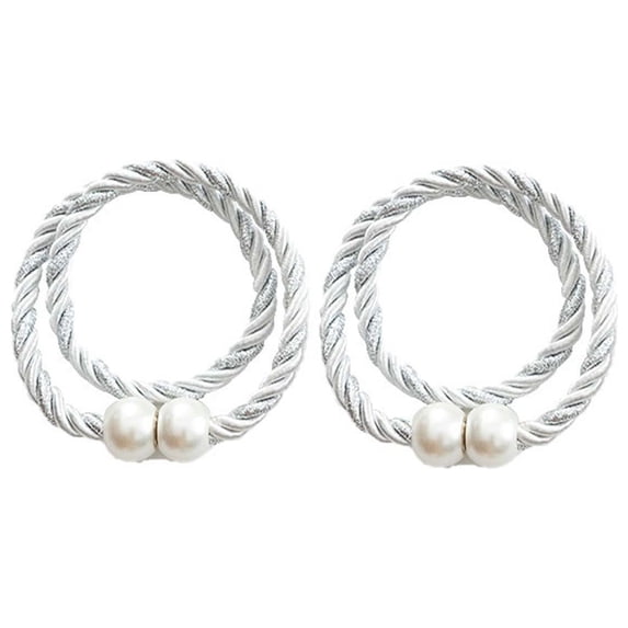2 Pack Pearl Decorative Magnetic Curtain Tiebacks No Drilling Required, Convenient Curtain Fastening Clips For Window Drape Decoration, Elegant Pearl Curtain Magnetic Holdbacks For Home Window Decor
