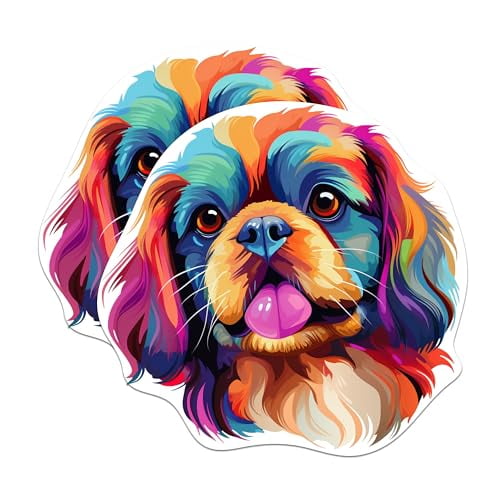 (2 Pack) Pekingese Dog Breed Magnets - 5 Inches On Longest Side - Choose from Over 100 Dog Breeds - for Cars, Refrigerators, Toolboxes - Made in USA - MAG1912