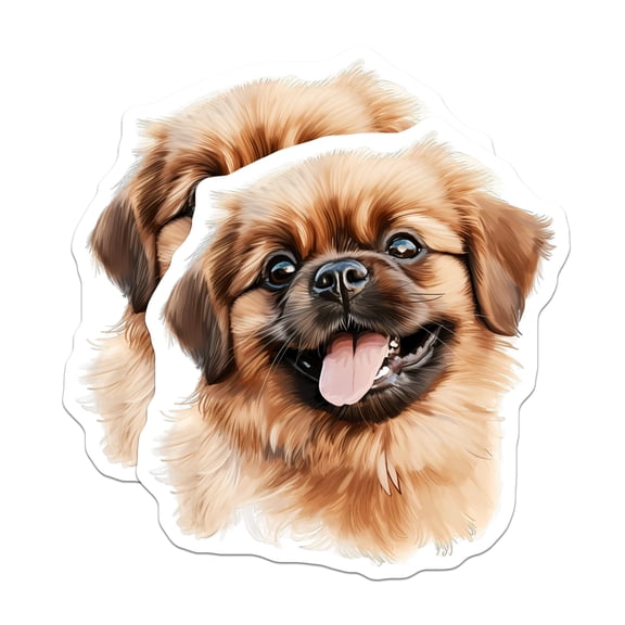 (2 Pack) Pekingese Dog Magnets - Adorable Fluffy Puppy - Animal Lover Refrigerator Decor - Dog Parent Appreciation - 5 Inches On Longest Side - Thick Durable Magnet - Made in USA - MAG27759