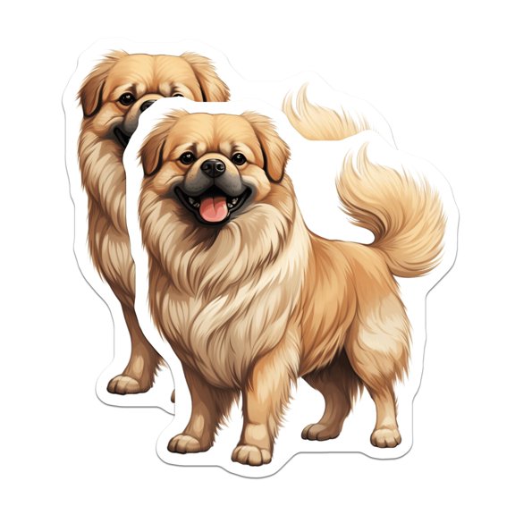 (2 Pack) Pekingese Dog Magnets - Cute Fluffy Puppy - Dog Lover Refrigerator Decor for Pet Owners - 5 Inches On Longest Side - Thick Durable Magnet - Made in USA - MAG30052