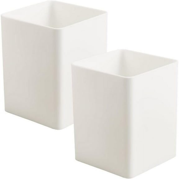 2 Pack Pen Holder Cup Pencil Organizer Desk Plastic Cuboid Holder Desktop Box 2.8x2.8inch Pens Container Storage