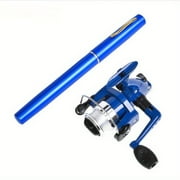 2-Pack Pen-Style Fishing Rod with Spinning Reel, Portable Pocket Ice Fishing Rod, Sea Fishing Gear Set, Compact Packaging, Approx. 26cm