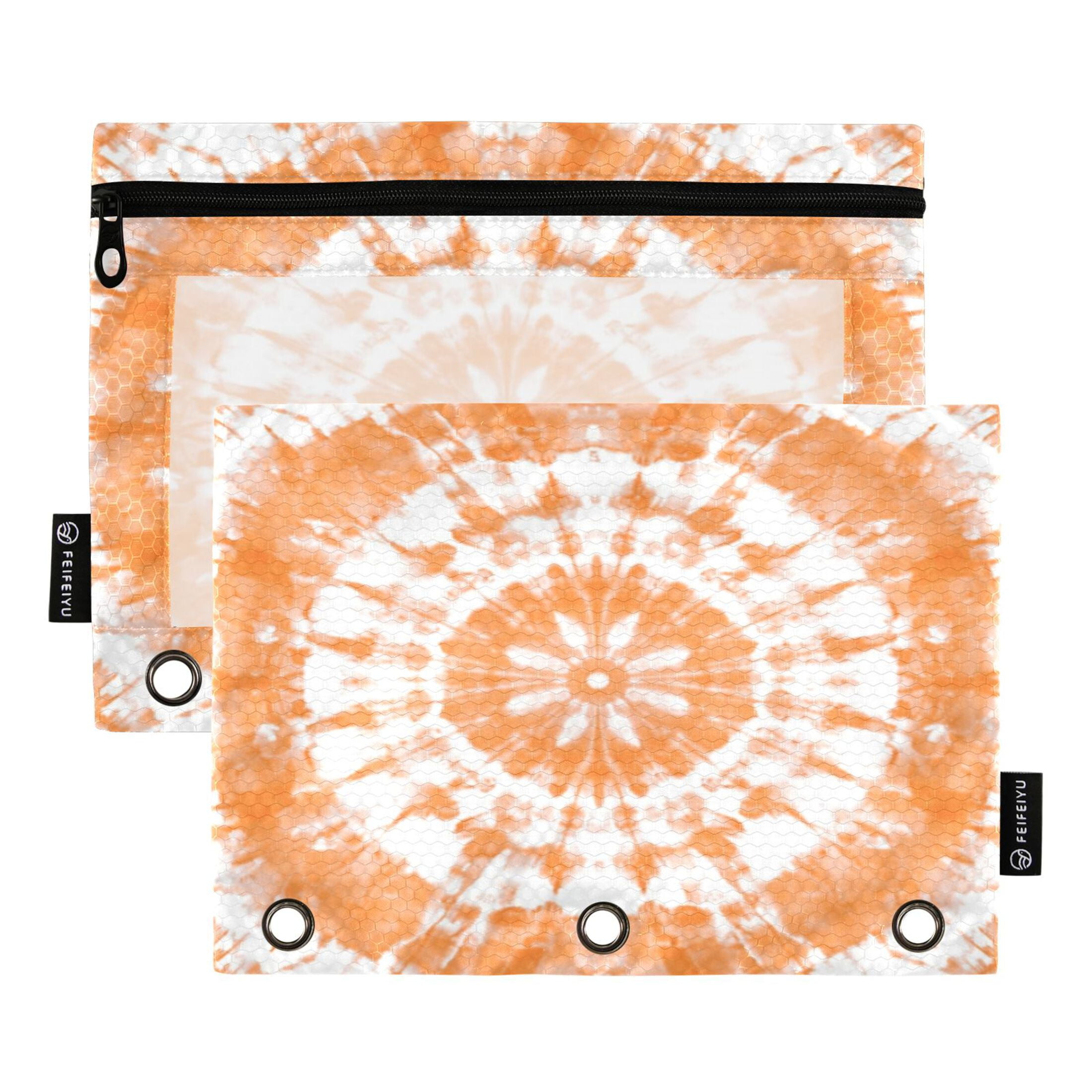 2 Pack Pencil Bag 9.84x6.1 Inch 3-Ring Page Turning Folder Zipper ...