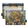 thumbnail image 1 of 2 Pack Pencil Bag 9.84x6.1 Inch 3-Ring Page Turning Folder Zipper Pencil Case Pencil Bag Page Turning File Bag Magic Castle, 1 of 6