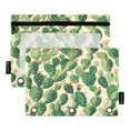thumbnail image 1 of 2 Pack Pencil Bag 9.84x6.1 Inch 3-Ring Page Turning Folder Zipper Pencil Case Pencil Bag Page Turning File BagCactus Seamless, 1 of 6