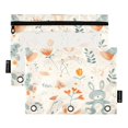 thumbnail image 1 of 2 Pack Pencil Bag 9.84x6.1 Inch 3-Ring Page Turning Folder Zipper Pencil Case Pencil Bag Page Turning File BagCartoon Rabbit, 1 of 6