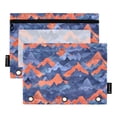 thumbnail image 1 of 2 Pack Pencil Bag 9.84x6.1 Inch 3-Ring Page Turning Folder Zipper Pencil Case Pencil Bag Page Turning File BagMountain, 1 of 6