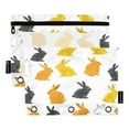 thumbnail image 1 of 2 Pack Pencil Bag 9.84x6.1 Inch 3-Ring Page Turning Folder Zipper Pencil Case Pencil Bag Page Turning File BagPolychrome Rabbit, 1 of 6