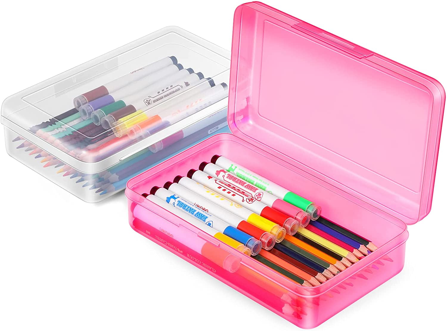 The Teachers' Lounge®  Translucent Pencil Boxes, Assorted Colors, Pack of  12