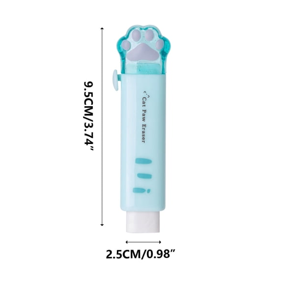 2 Pack Pencil Erasers Cute Push-Pull Rubber Eraser Traceless Useful Cat Paw Rubbing Eraser for Work Office