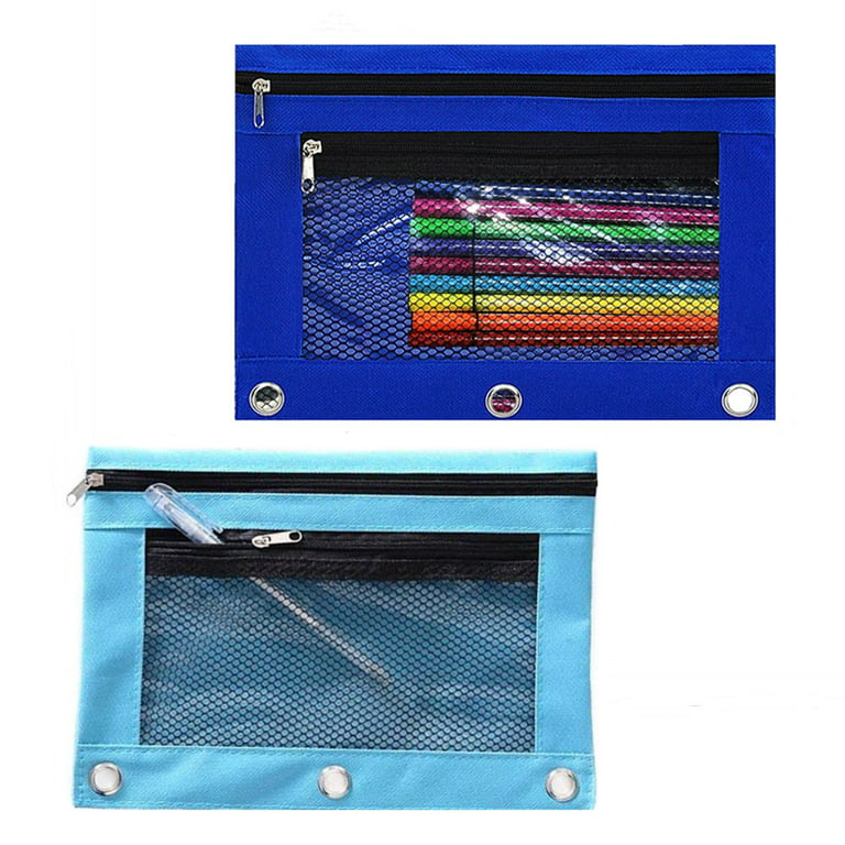  Pencil Pouch for 3 Ring Binder, 2 Pack Pencil Pouch 3