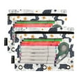 thumbnail image 1 of 2 Pack Pencil Pouch for 3 Ring Binder Smooth Zipper Folders with Pockets Clear Window Pencil Case Black White Rabbits and Stars, 1 of 6