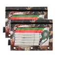 thumbnail image 1 of 2 Pack Pencil Pouch for 3 Ring Binder Smooth Zipper Folders with Pockets Clear Window Pencil Case Christmas Santa Claus and Deer, 1 of 6