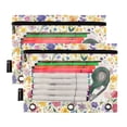 thumbnail image 1 of 2 Pack Pencil Pouch for 3 Ring Binder Smooth Zipper Folders with Pockets Clear Window Pencil Case Colorful Watercolor Floral, 1 of 6