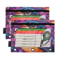 thumbnail image 1 of 2 Pack Pencil Pouch for 3 Ring Binder Smooth Zipper Folders with Pockets Clear Window Pencil Case Cute Colorful Bbird, 1 of 6