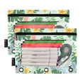 thumbnail image 1 of 2 Pack Pencil Pouch for 3 Ring Binder Smooth Zipper Folders with Pockets Clear Window Pencil Case Cute Elephant Head and Plant, 1 of 6