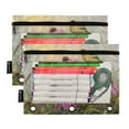 thumbnail image 1 of 2 Pack Pencil Pouch for 3 Ring Binder Smooth Zipper Folders with Pockets Clear Window Pencil Case Goldfinches Bird Perched on Flowers, 1 of 6