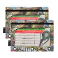 thumbnail image 1 of 2 Pack Pencil Pouch for 3 Ring Binder Smooth Zipper Folders with Pockets Clear Window Pencil Case House Squirrels Flower, 1 of 6