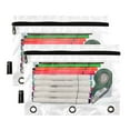 thumbnail image 1 of 2 Pack Pencil Pouch for 3 Ring Binder Smooth Zipper Folders with Pockets Clear Window Pencil Case Ink Tulips with Leaf, 1 of 6