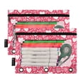 thumbnail image 1 of 2 Pack Pencil Pouch for 3 Ring Binder Smooth Zipper Folders with Pockets Clear Window Pencil Case Red Doodled Hearts, 1 of 6