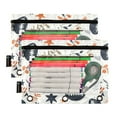 thumbnail image 1 of 2 Pack Pencil Pouch for 3 Ring Binder Smooth Zipper Folders with Pockets Clear Window Pencil Case Rugby Star Leaves, 1 of 6