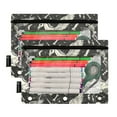 thumbnail image 1 of 2 Pack Pencil Pouch for 3 Ring Binder Smooth Zipper Folders with Pockets Clear Window Pencil Case Skeleton Pegasus, 1 of 6