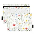 thumbnail image 1 of 2 Pack Pencil Pouch for 3 Ring Binder Zipper Pencil Case Floral Plant Flowers Clear Window Pencil Bag Organizers, 1 of 6