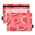 thumbnail image 1 of 2 Pack Pencil Pouch for 3 Ring Binder Zipper Pencil Case Watermelon Fruit Clear Window Pencil Bag Organizers, 1 of 6