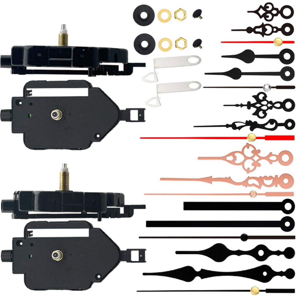 2 Pack Pendulum Clock Movement Mechanism Kits with 6 Pair of Hands ...