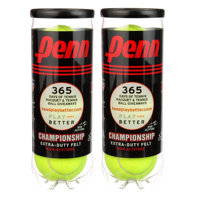 2 Pack Penn Championship Extra Duty High Altitude Tennis Ball Can (3