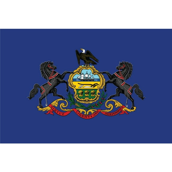 2-Pack Pennsylvania State Flag Decal Sticker | 5-Inches By 3-Inches | Laminated Vinyl Decal | PDS344