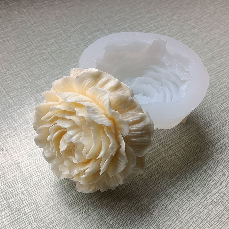 2 Pack Peony Mold Peony Candle Mold Rose Mold Peony Resin Mold 3D Flower Mold Flower Candle Mold Silicone Mold for Resin Cake Mold Clay Resin Making Molds Candle Making Molds Craft Supplies