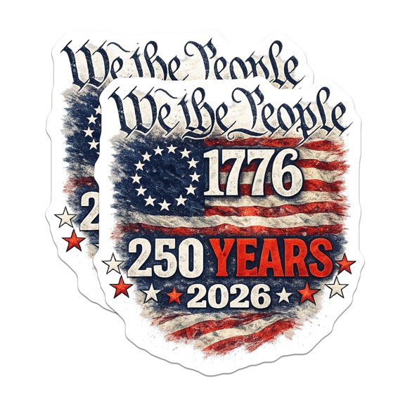 (2 Pack) We The People 1776 Magnets - American Flag Design - Patriotic Decor 2026 Anniversary - 5 Inches On Longest Side - Thick Durable Magnet - Made in USA