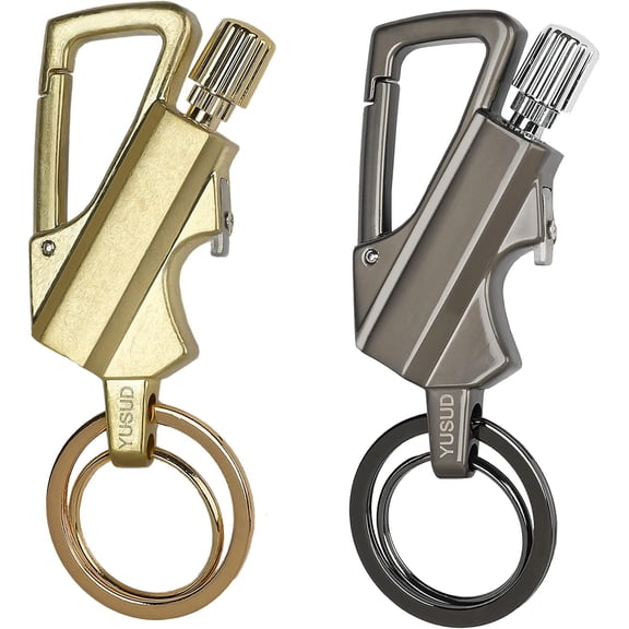 2 Pack Permanent Match Infinity Lighter with Multitool Keychain Bottle Opener, Reusable Waterproof Match Strike Anywhere, Forever Flint Fire Starter for Outdoor Survival, for Men