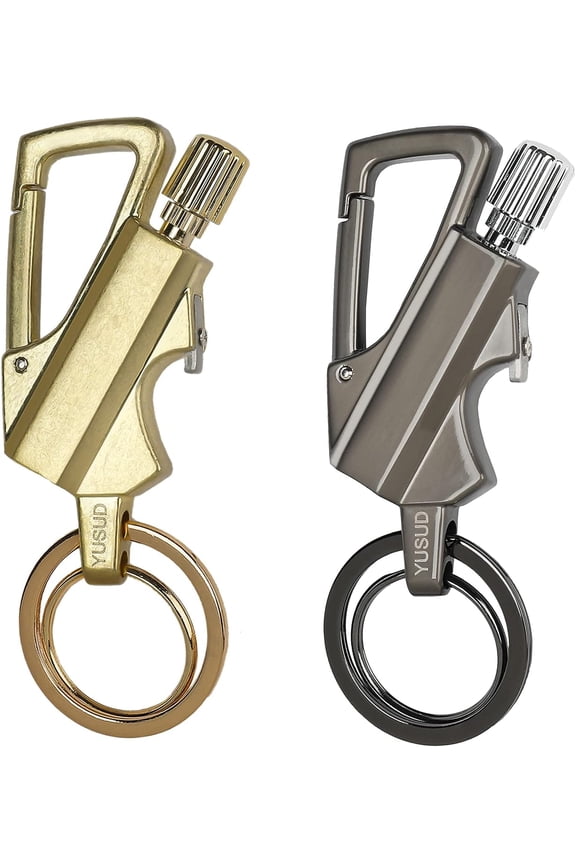 2 Pack Permanent Match Infinity Lighter with Multitool Keychain Bottle Opener, Reusable Waterproof Match Strike Anywhere, Forever Flint Fire Starter for Outdoor Survival, for Men