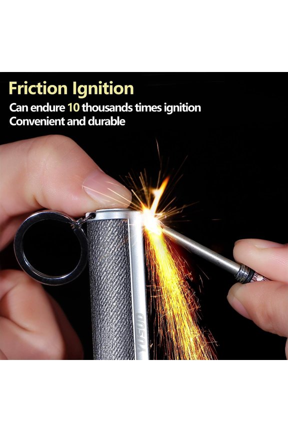 2 Pack Permanent Match Infinity Lighter with Multitool Keychain, Reusable Waterproof Match Strike Anywhere, Forever Flint Fire Starter for Outdoor Survival Tool for Men (Fuel Not Included)