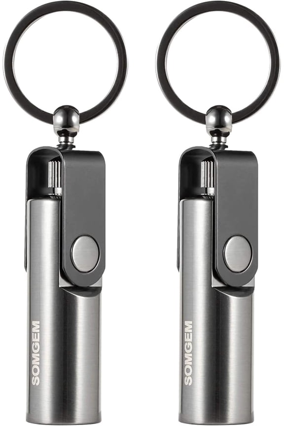 2 Pack Permanent Match Infinity Lighter, Reusable Forever Match Keychain with Flint Fire Starter, Waterproof Strike Anywhere Matches for Outdoor Camping Survival Emergency Gear