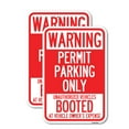 thumbnail image 1 of (2 Pack) Permit Parking Only Unauthorized Vehicles Booted at Vehicle Owner's Expense | 12" X 18" Heavy-Gauge Aluminum Sign | Rust Free Aluminum, Weather Resistant, Waterproof, Fade, 1 of 4