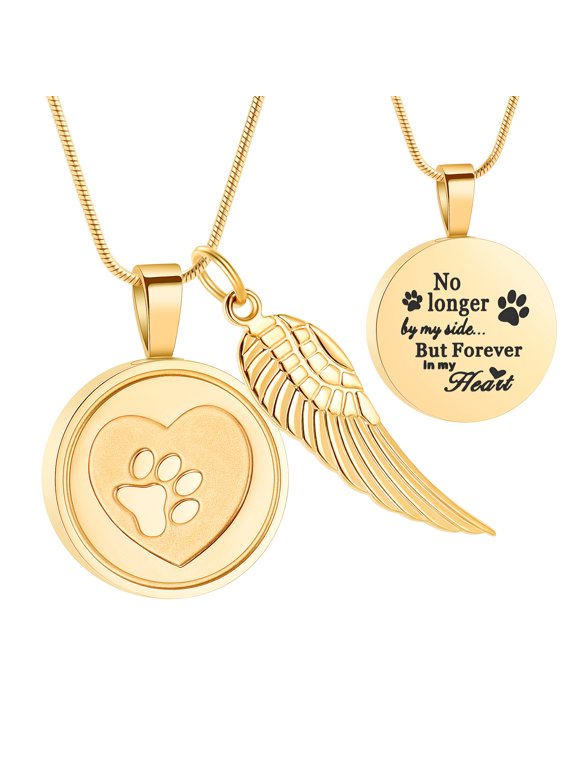 2 Pack Personalized Urn Necklaces for Ashes Dog Claw Pendant Stainless Steel Waterproof Keepsake Cremation Jewelry