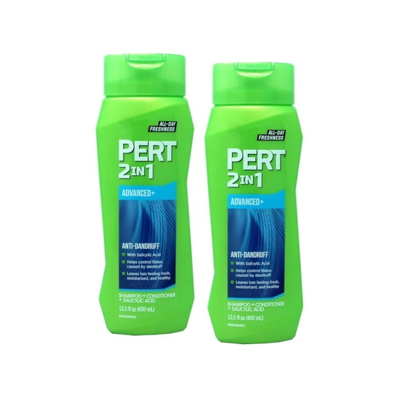 2 Pack Pert Advanced + 2 in 1 Anti Dandruff Shampoo & Conditioner with Salicylic Acid, 13.5 oz Each