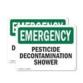 thumbnail image 1 of (2 Pack) Pesticide Decontamination Shower OSHA Emergency Sign 24 Inch X 18 Inch Plastic Sign, Weather Resistant, UV Protected for Workplace, Business, and Construction Site, Made in the, 1 of 8