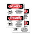 thumbnail image 1 of (2 Pack) Pesticide Storage Hazardous Bilingual OSHA Danger Sign, 1 of 7
