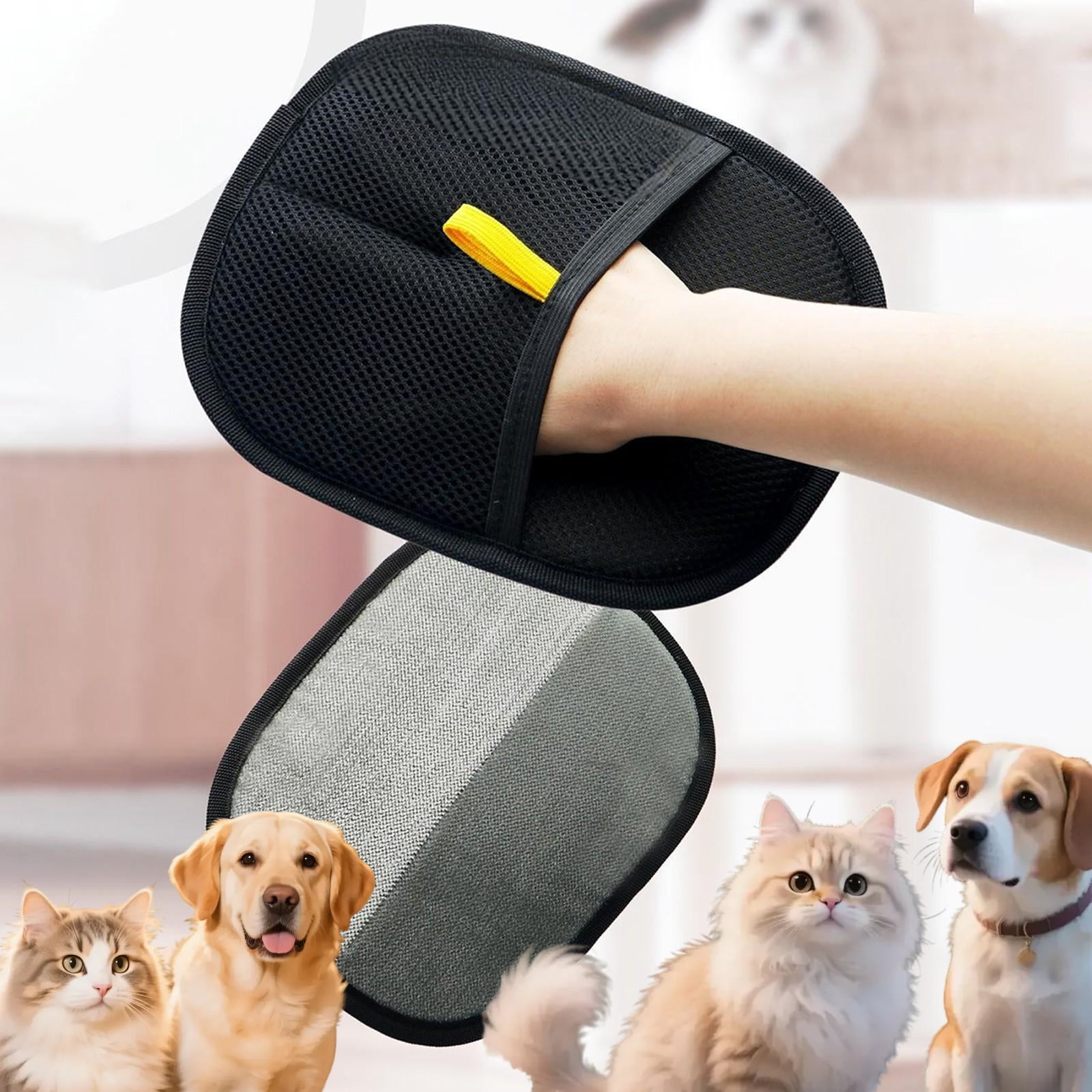 Fellpflege Handschuhe Für Hunde & Katzen - Doppelseitiger Haarentferner Mit Massagefunktion