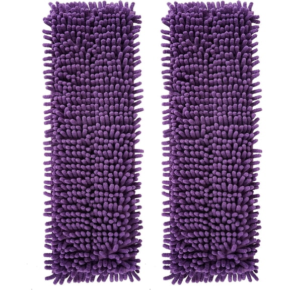 2 Pack Pet System Microfiber Sweeping Pad, Reusable Replacement Mop Pad for Multi-Surface Floors, 18 Inch Washable Cleaning & Dusting Pads, Attracts Picks Up Hair Violet -