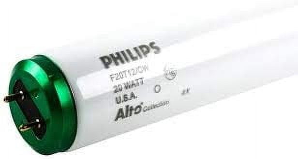 (2 Pack) Philips F20T12/CW/ALTO 20 Watt T12 Fluorescent Tube Light 20W F20T12 Bulb Cool White 4100K - 20T12/CW