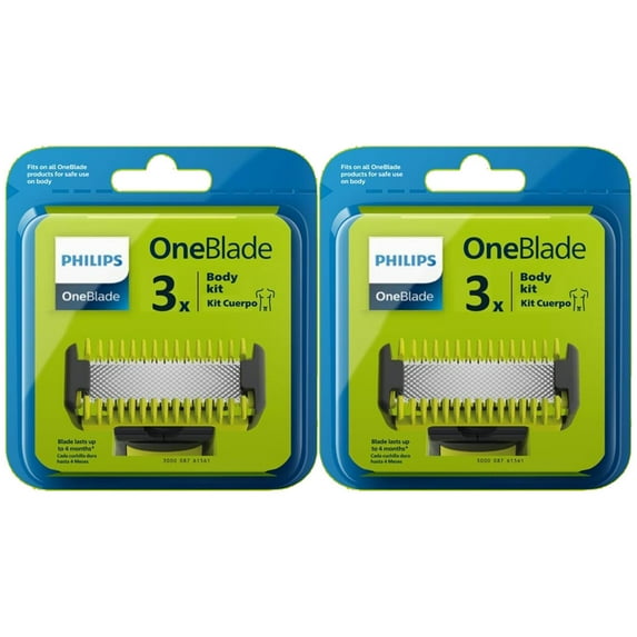 2 Pack Philips OneBlade Original Replacement Blades for Face/Body Kit QP630/51