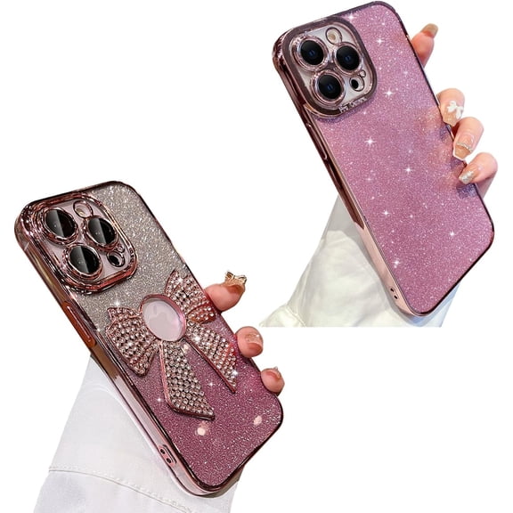 2 Pack Phone Case for iPhone 12 Pro Max Bling Glitter Luxury Cellphone Case