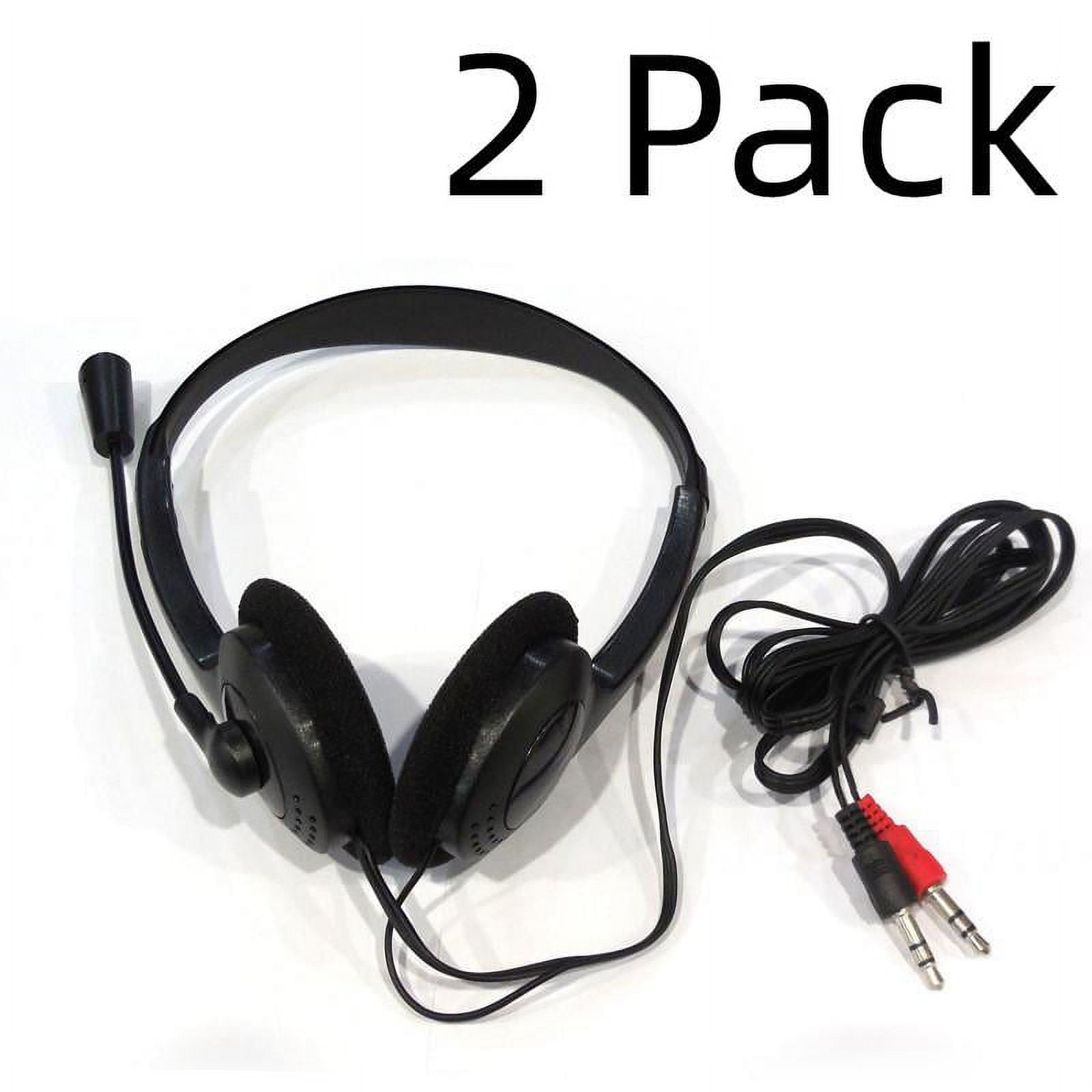 2 Pack Phone Headset 3.5mm with Noise Canceling Mic & Stereo Headset