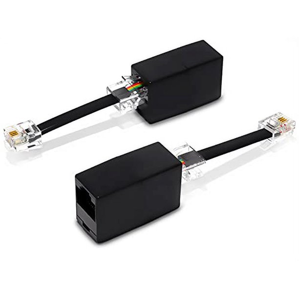 (2 Pack) Phone Jack To Adapter Rj45 Female To Rj11 Male For Landline Telephone Service