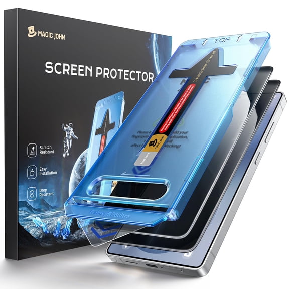 MAGIC JOHN 2 Pack Privacy Screen Protector for Samsung Galaxy S26 Ultra 9H Hardness Shatterproof Tempered Glass,Auto Dust-Elimination Bubble-Free Easy Install